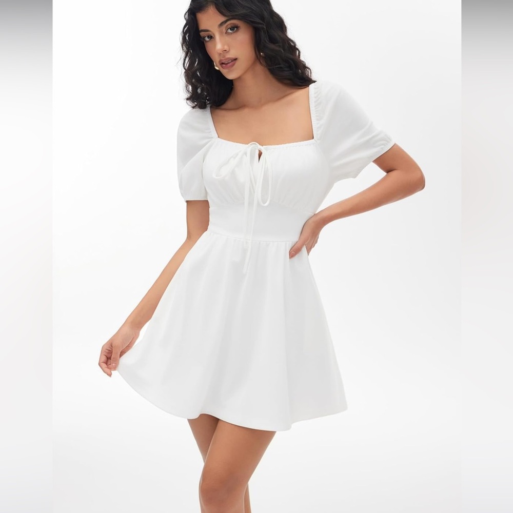 Puff Sleeve Babydoll Mini Dress